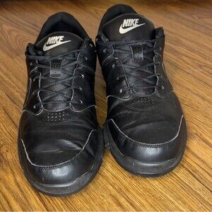 Nike Durasport Golf Shoes Mens Size 13 Black Leather Spiked Comfort Fit Course